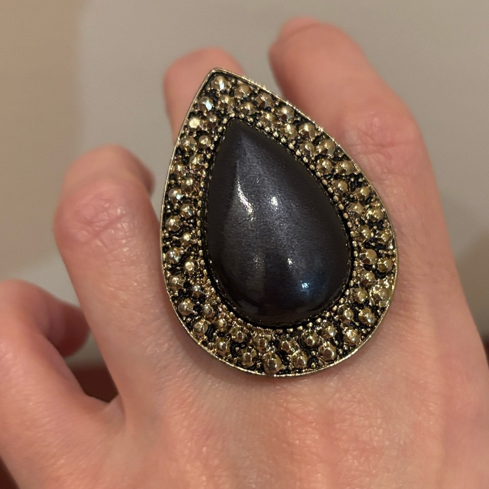 Samantha Wills Bohemian Bardot adjustable Silver tone large Cocktail Ring